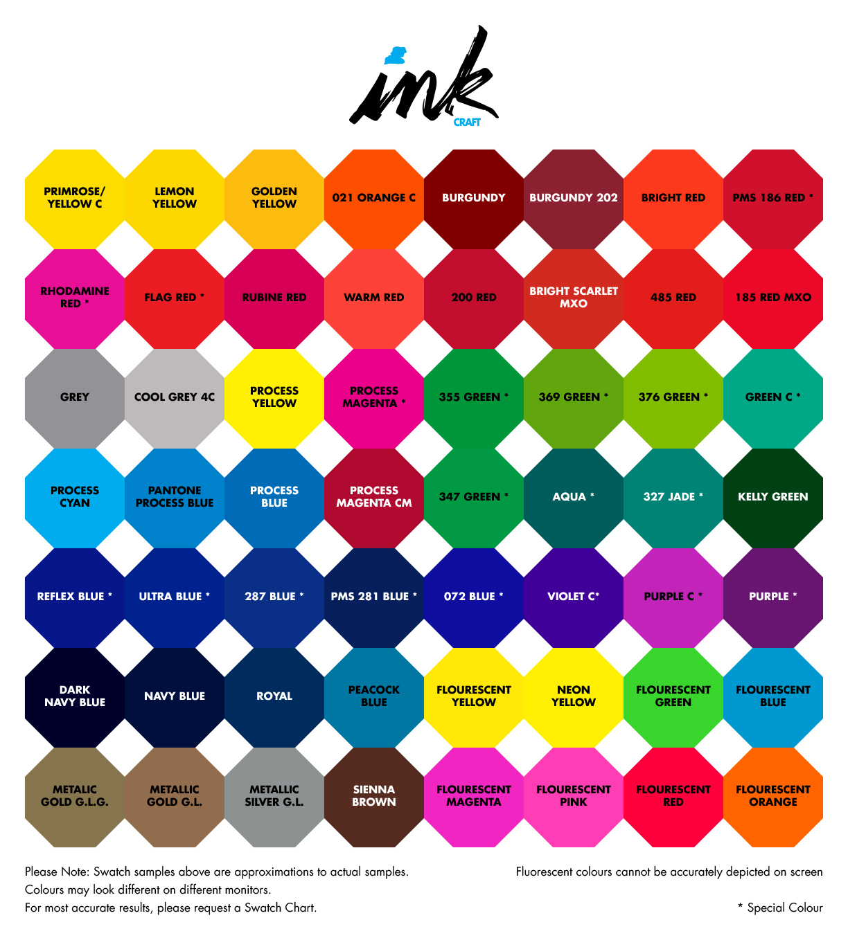 Ink Colors Chart