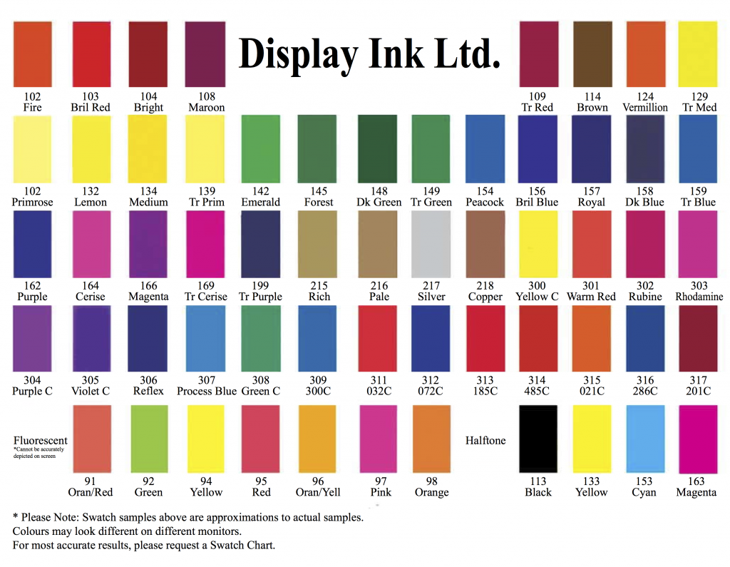 Display Colour Chart